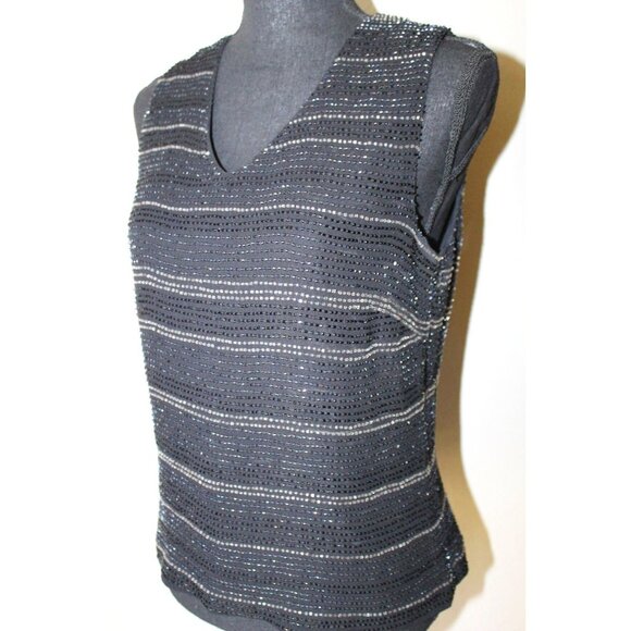 ANN TAYLOR sequin 100% silk Sleeveless tank 8 - Picture 1 of 6
